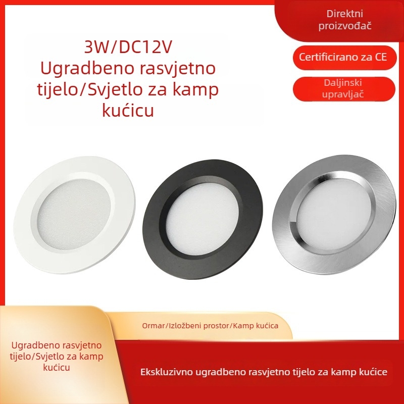 LED svjetlo za ormar, ugradni downlight za garderobu, 12V/24V, certificirano RV svjetlo, kuhinja i kupaonica