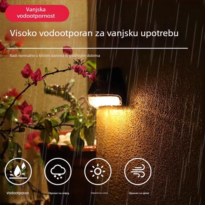 Solarna rasvjeta za vanjsku upotrebu: zidne svjetiljke, svjetla za stepenice, ambijentalno osvjetljenje ograde, vrtne svjetiljke sa senzorom
