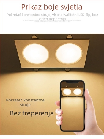 LED pravokutni ugrađeni downlight s mrežastim stropom za hodnik, s jednom ili dvjema glavama