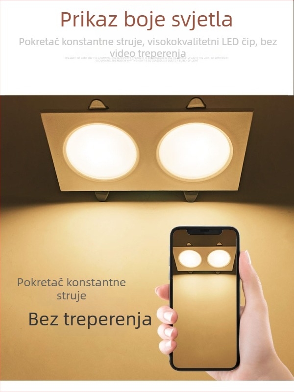 LED pravokutni ugrađeni downlight s mrežastim stropom za hodnik, s jednom ili dvjema glavama