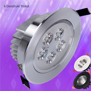 LED plafonska svjetiljka, ugrađeni mali usmjereni downlight, downlight s zaštitom od sjaja, unutarnja rasvjeta, dugi cilindrični kućište