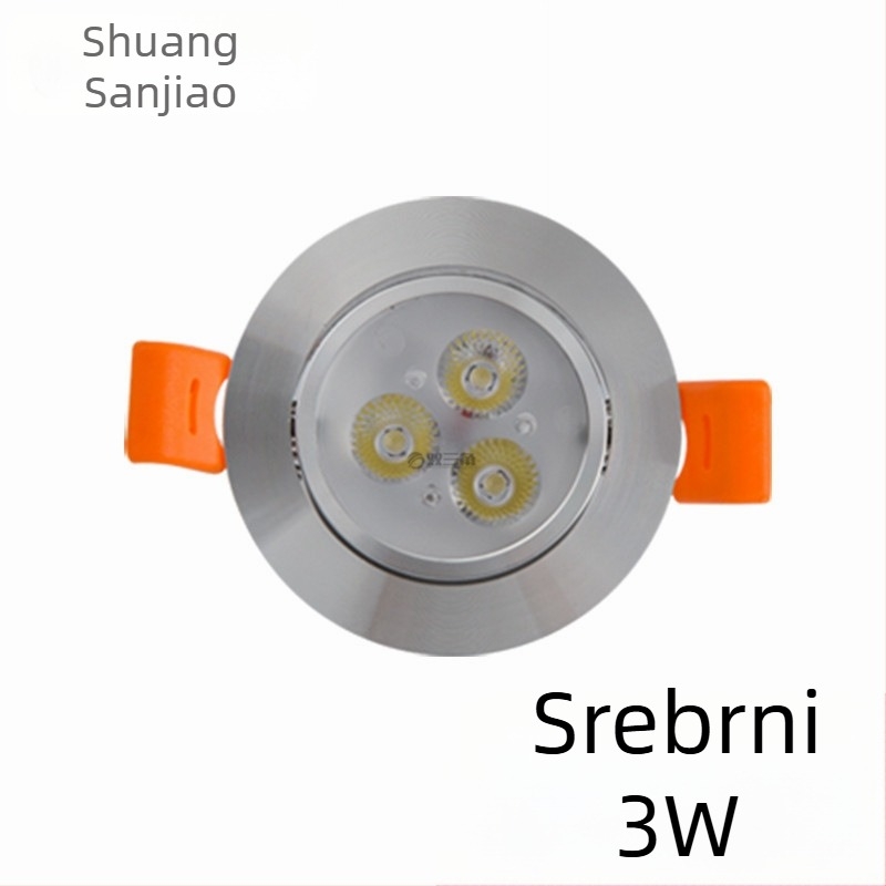 LED plafonska svjetiljka, ugrađeni mali usmjereni downlight, downlight s zaštitom od sjaja, unutarnja rasvjeta, dugi cilindrični kućište