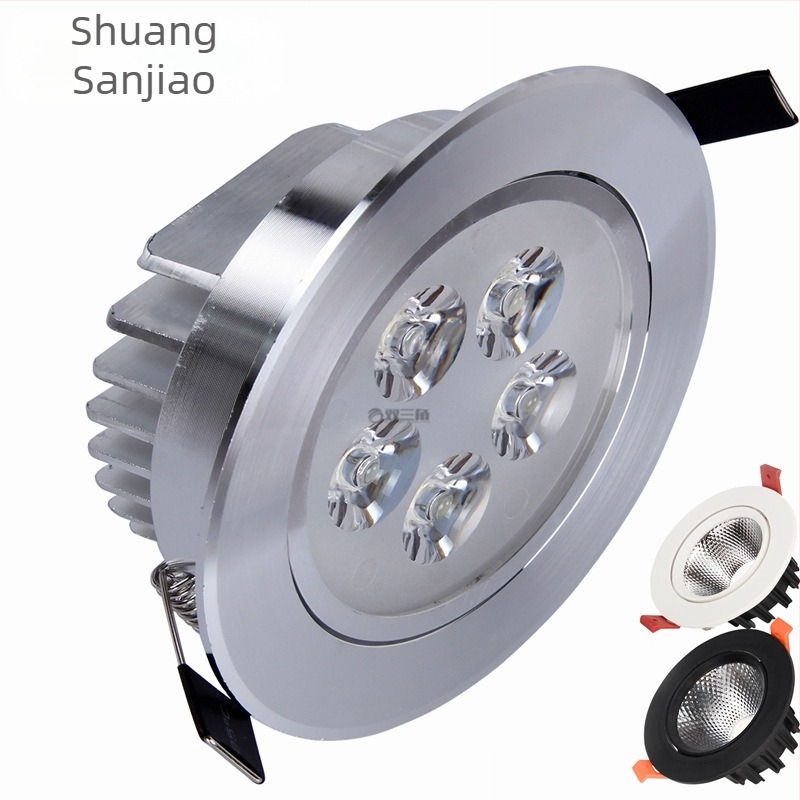 LED plafonska svjetiljka, ugrađeni mali usmjereni downlight, downlight s zaštitom od sjaja, unutarnja rasvjeta, dugi cilindrični kućište