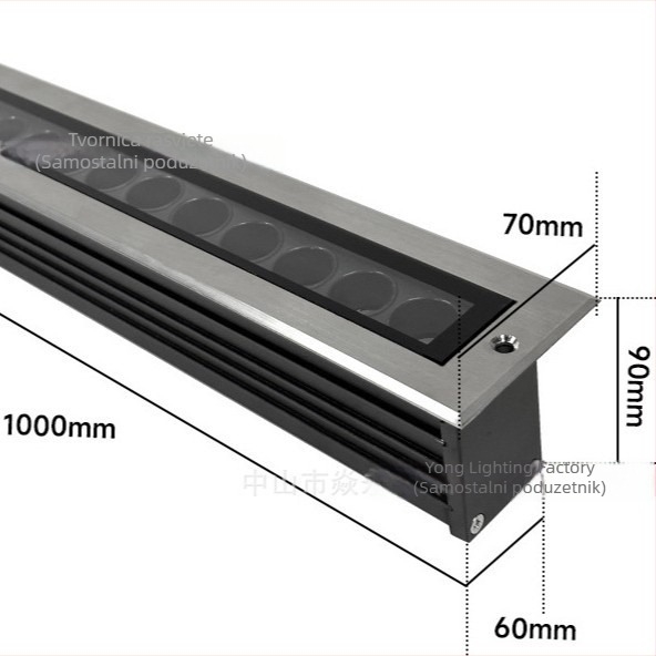 Podzemno svjetlo s anti-sjajem, u obliku duge trake, LED 24V, IP67