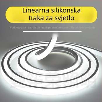 LED silikon LED traka, fleksibilno linearno svjetlo, ugrađeni aluminijski kanal, rasvjeta za dnevni boravak