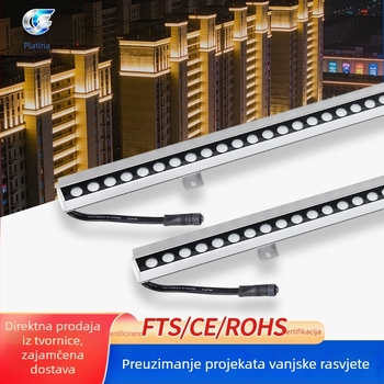 Vanjsko linearno LED osvjetljenje – vodootporni linearni reflektori za fasadu zgrade, višebojno vanjsko osvjetljenje natpisa, 24V LED