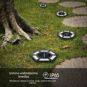 12-LED solarne podzemne svjetiljke za vrt, travnjak, dvorište i stepenice – vodootporno vanjsko rasvjetno osvjetljenje krajine