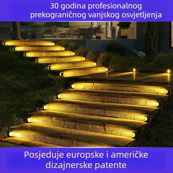 Vanjska solarna LED svjetiljka za stepenice, dekorativno osvjetljenje dvorišta i vrta, vodootporno, protiv krađe.