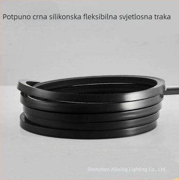 Niskonaponska RGB LED traka u crnom silikon kućištu, fleksibilna ugrađena neonska svjetleća traka za ambijent
