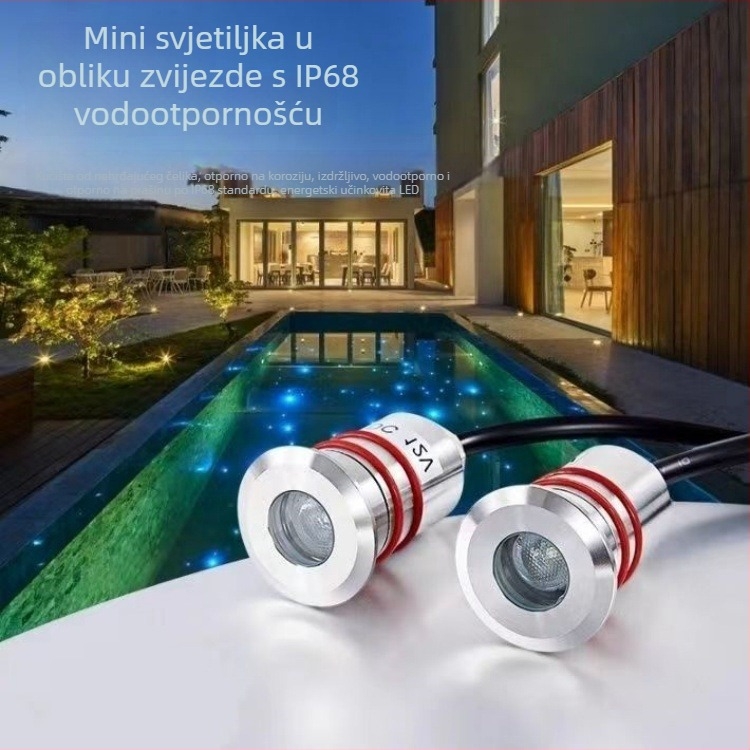 Zvjezdano podzemno LED osvjetljenje za stepenice, vanjsko vodootporno ugrađeno svjetlo, 1W, 12V