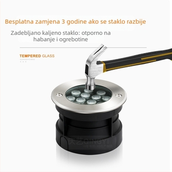 Vanjsko podzemno LED svjetlo od 304 nehrđajućeg čelika, IP67 vodootporno, ugrađeni dvorišni reflektor