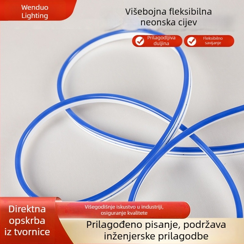 Ugrađena fleksibilna LED traka, vanjska vodootporna, savitljiva zakrivljena linija, PVC ambijentalna LED traka