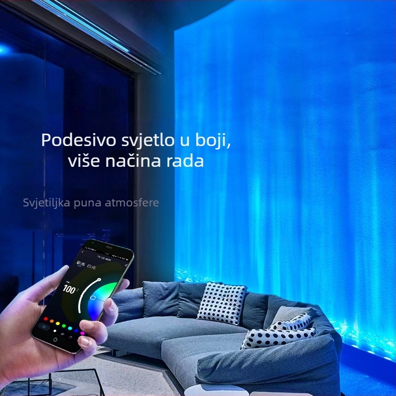 3D dinamičan vodeni uzorak plamena — projekcijska zidna svjetiljka za dnevni boravak, spavaću sobu i bar, ambijentalno uređenje zida, model E18