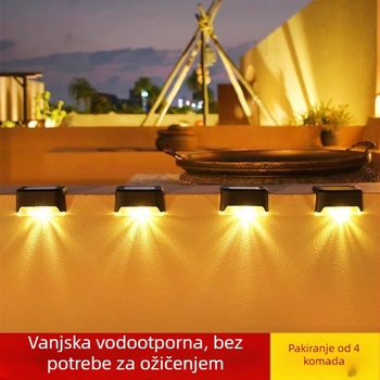 Solarne vanjske LED svjetla za kućnu upotrebu, vodootporne LED svjetla za stepenice, osvjetljenje ograde i zida, dekorativna rasvjeta za rukohvat