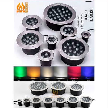 Vanjsko ukopano vodootporno LED svjetlo, RGB višebojni krajinski reflektor, podvodni kvadratni prožektor, 36W/9W/12W