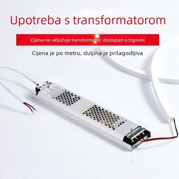 1010 silikon LED traka, fleksibilna, vodootporna, integrirana ekstrudirana konstrukcija, 24V, 120 LED, 9–10W/m, unutarnje osvjetljenje
