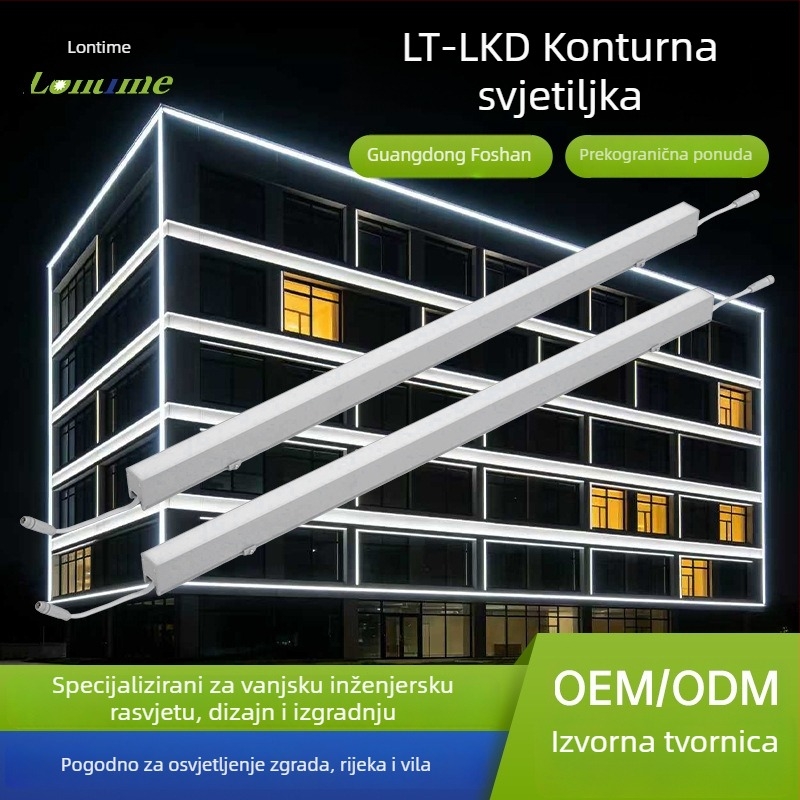 DMX512 Vanjsko konturno svjetlo 24W, LED osvjetljenje fasada i zidova, vodootporno linearno svjetlo za zgrade
