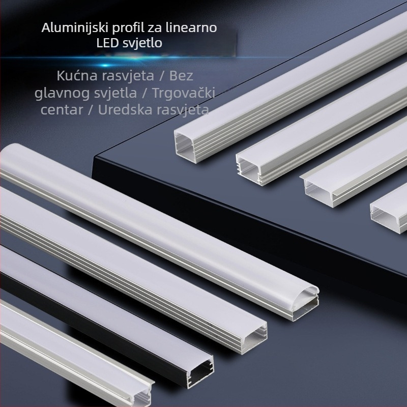 12V LED traka s ugrađenim aluminijskim kanalom za osvjetljenje garderobe, ormara, izložbene vitrine i polica