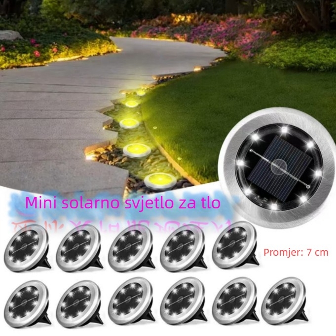 Podzemne solarne lampe od nehrđajućeg čelika za vrt, staze i travnjak
