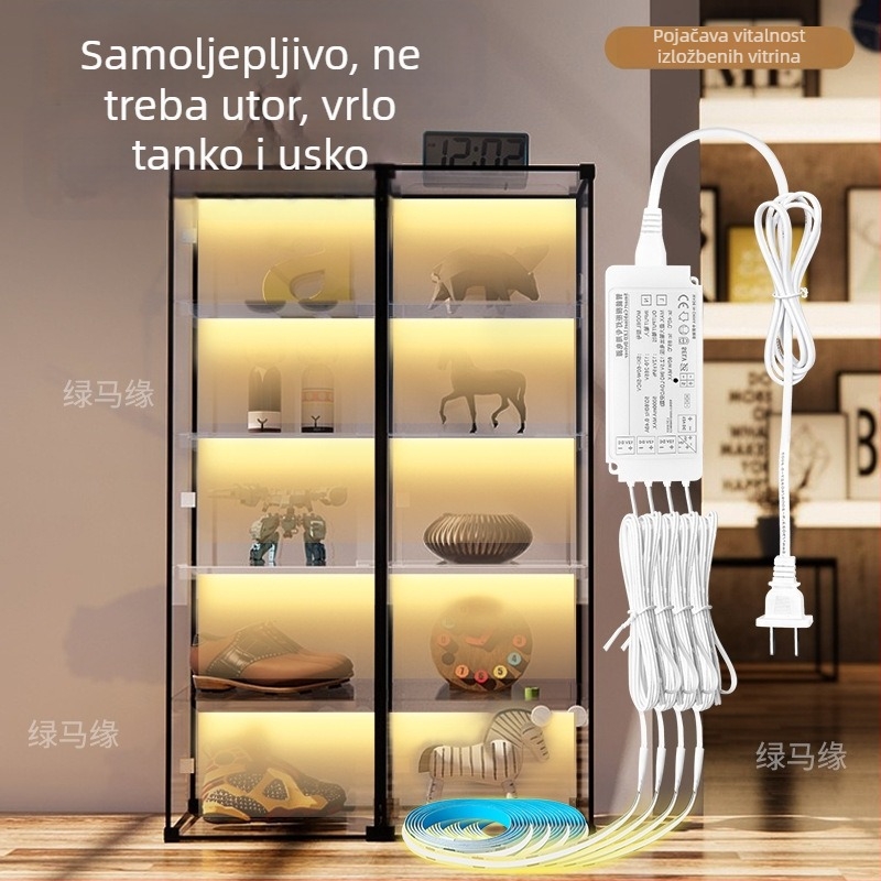 Samoljepljiva LED traka sa senzorom pokreta za ormariće, vitrine i izložbene ormariće, ultra tanka, 1,2 m, COB LED, 12V