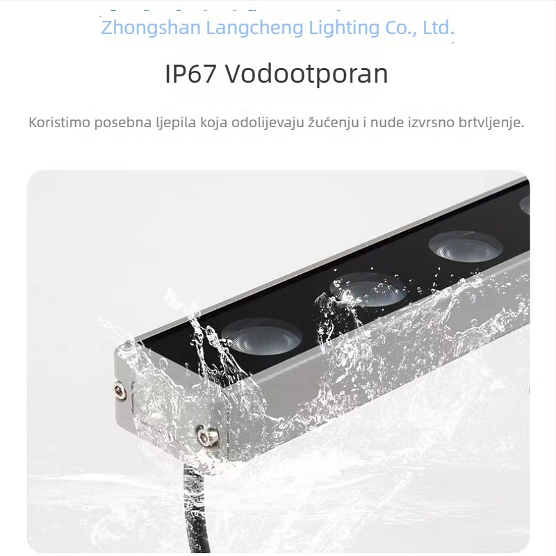LED vanjsko zidno svjetlo, 18W/24W, zlatna jednobojna nijansa, aluminijsko kućište, IP66, mogućnost prigušivanja, model LC-XQD033