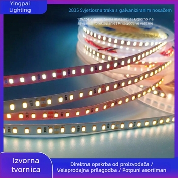 2835 LED traka za dnevni boravak, 12V/24V, bez treperenja, samoljepljiva, linearna rasvjeta malog napona