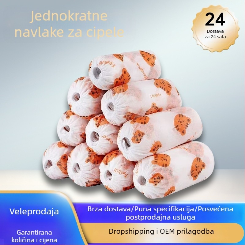Kućne jednokratne navlake za cipele, debeli, od neprešanog materijala, s cartoon uzorkom, unutarnja upotreba, protuklizne, otporne na habanje, zaštita od prašine, za studente