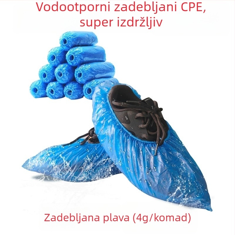 Debeli jednokratni navlaci za cipele, otporni na habanje, vodootporni, prašinu protiv, protuklizni, za unutarnju upotrebu, prozračni, plava, jedna veličina