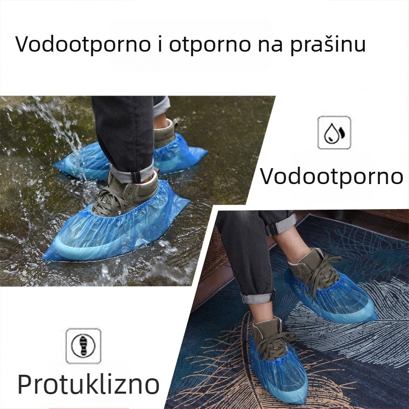 Debeli jednokratni navlaci za cipele, otporni na habanje, vodootporni, prašinu protiv, protuklizni, za unutarnju upotrebu, prozračni, plava, jedna veličina