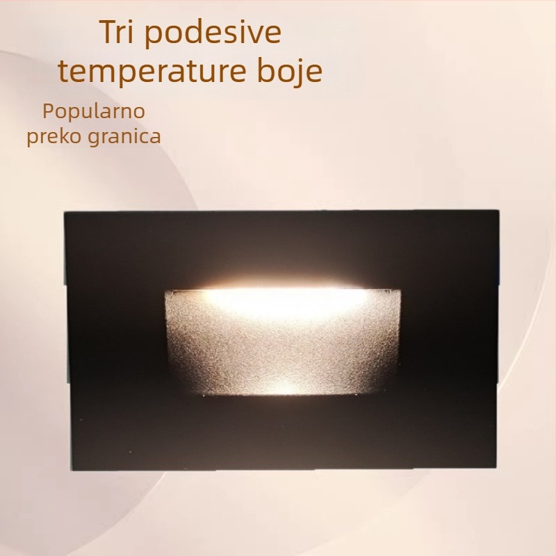 LED svjetiljka za stepenice s izmjenjivim lijevano kućištem, regulacija boje temperature u tri razine, 120V, noćna atmosfera svjetla