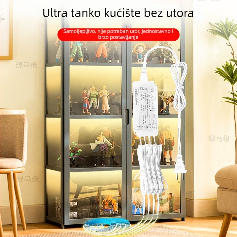 LED COB trak za police s senzorom pokreta, samoljepljiva, 12V, 320 LED, CRI 90, promjenjiva jačina, dodirno upravljanje, 30W