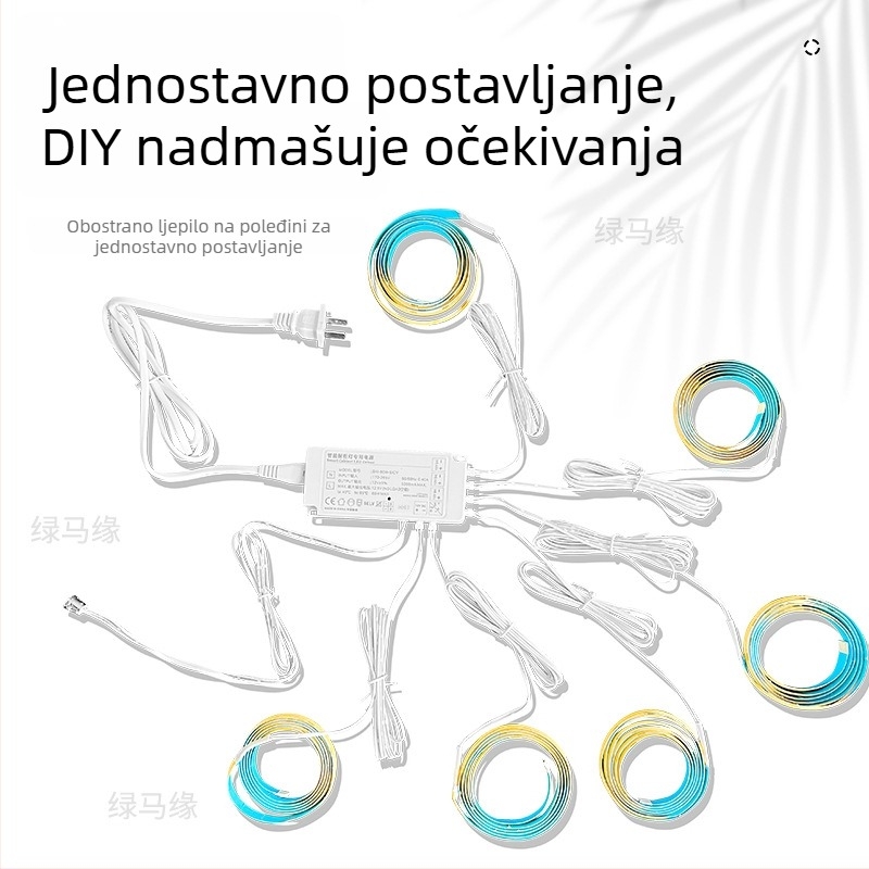 LED COB trak za police s senzorom pokreta, samoljepljiva, 12V, 320 LED, CRI 90, promjenjiva jačina, dodirno upravljanje, 30W