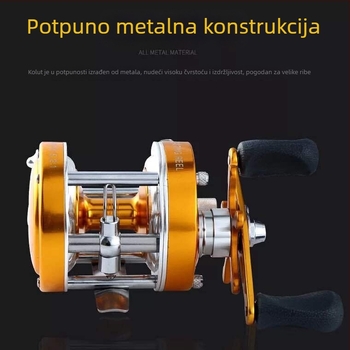 Potpuno metalna bubanj mulinet s centrifugalnom kočnicom – set mulinet za baitcasting, za čamac i za vobler
