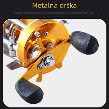 Potpuno metalna bubanj mulinet s centrifugalnom kočnicom – set mulinet za baitcasting, za čamac i za vobler