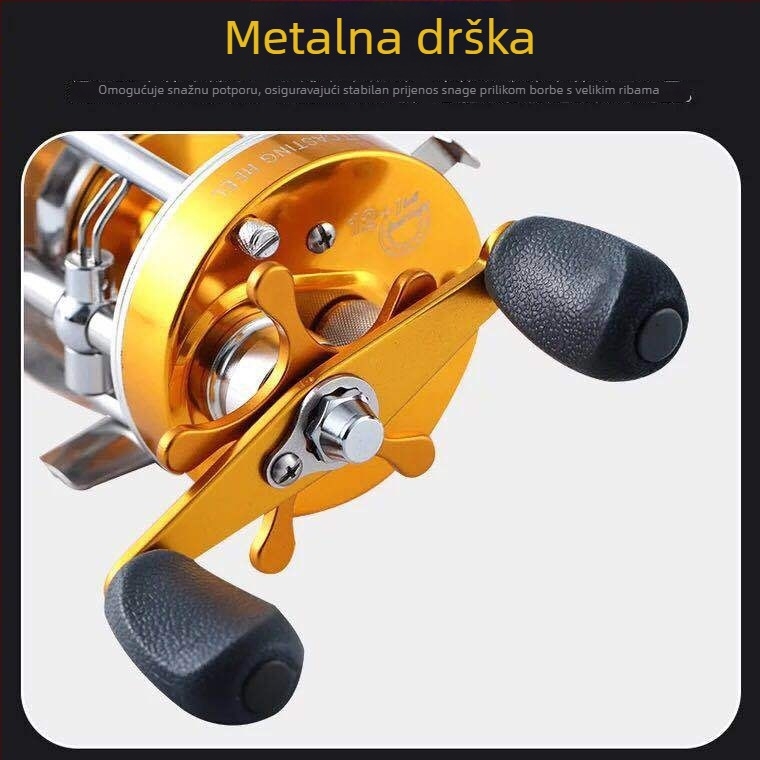 Potpuno metalna bubanj mulinet s centrifugalnom kočnicom – set mulinet za baitcasting, za čamac i za vobler