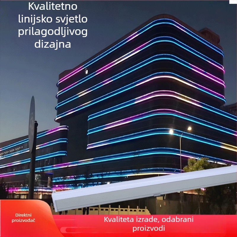 Vanjska RGB LED linearna rasvjeta za fasade, IP65, arhitektonsko osvjetljenje zgrada