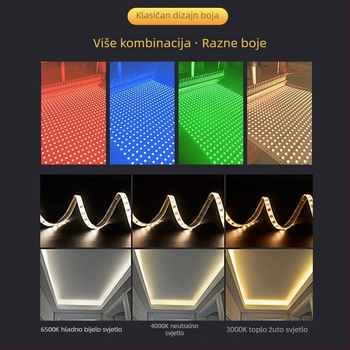 2835 LED traka, 24V, širina 8 mm, 120 LED dioda, aluminijski profil, neonsko ambijentalno osvjetljenje