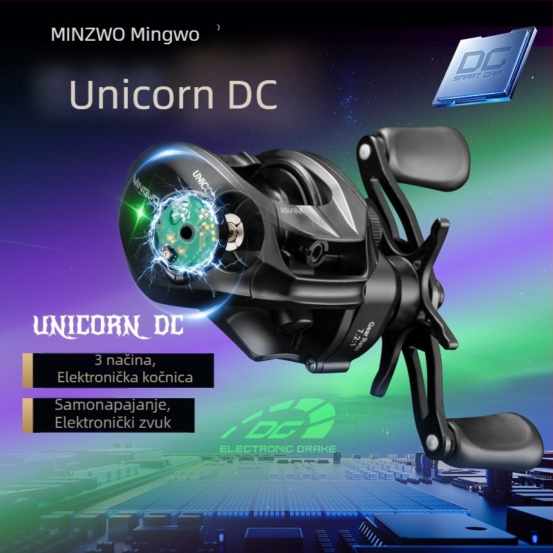 DC elektronički navijač s kočnicom, tiha inteligentna makara za mamce, dugi bacaji, zaštita linije