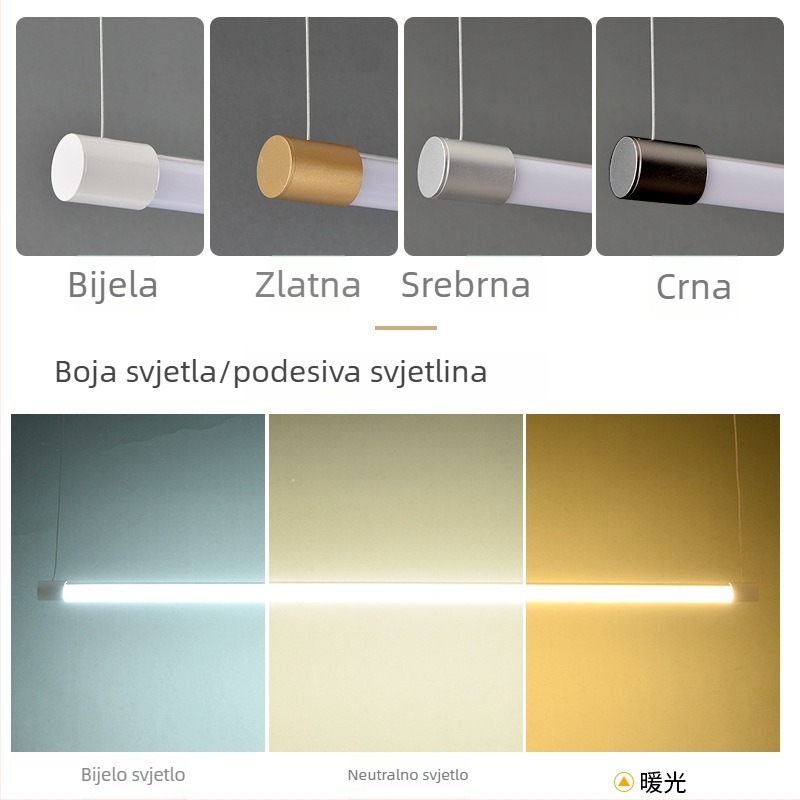Industrijsko stilno viseće LED svjetlo s dugim LED trakom i kružnim dizajnom za urede, restorane i trgovine