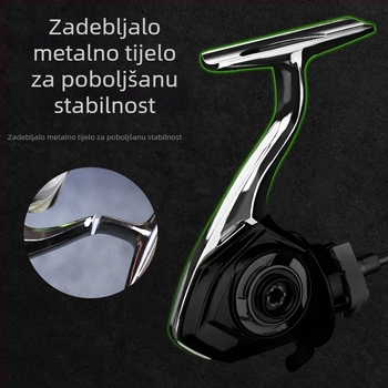 DEUKIO Spinning kolut s potpuno kovovom špulom za duga bacanja, ribolov na mamce i opću uporabu