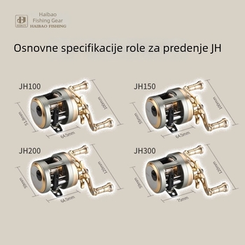 TEEWAY Jh100-300 metalna mulineta bubnjasta, 10 ležajeva, za lov mamaca i morski ribolov