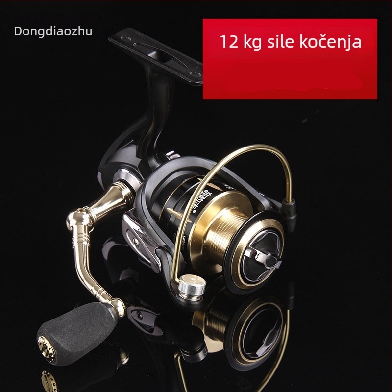 Potpuno metalni spining kolut s 15 ležajeva i špulom za liniju, za morski ribolov i duga bacanja