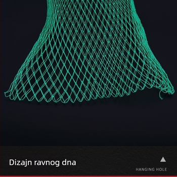 Zelena mrežasta zaštita za ribe s ravnim dnom; za ribe, škampi i krabe; mrežasta torbica, sklopiva i lagana za nošenje