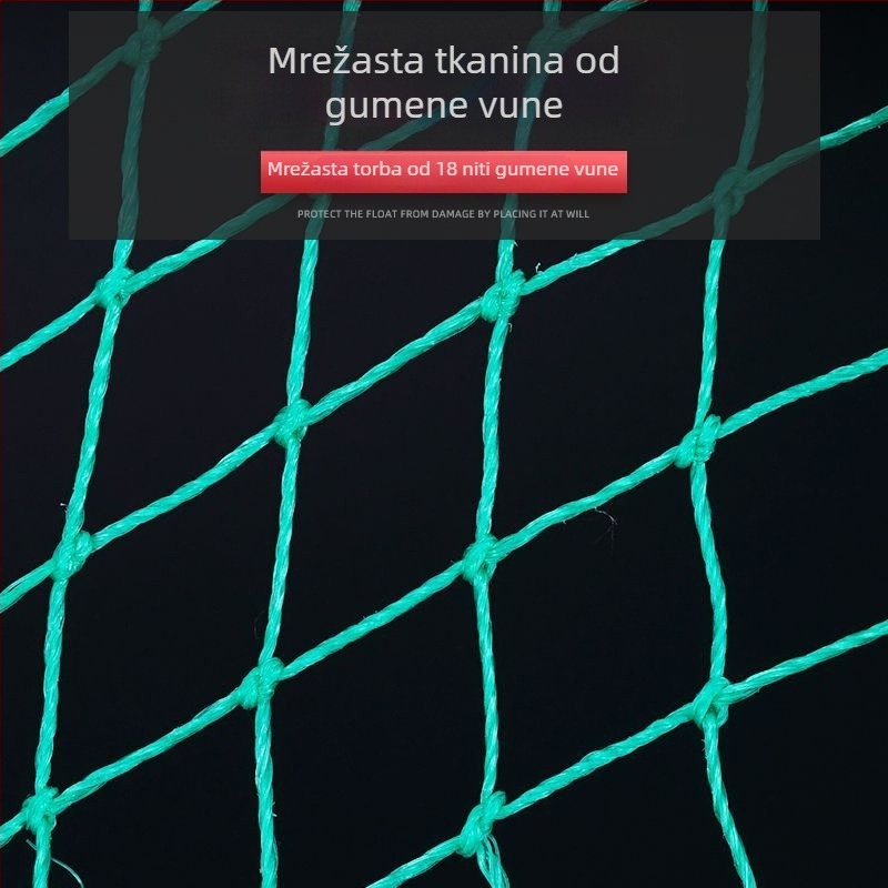 Zelena mrežasta zaštita za ribe s ravnim dnom; za ribe, škampi i krabe; mrežasta torbica, sklopiva i lagana za nošenje