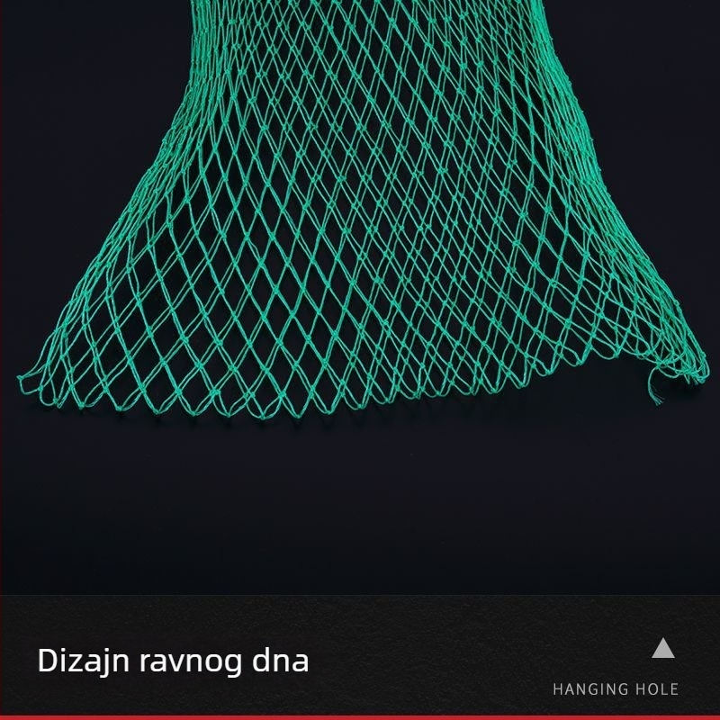 Zelena mrežasta zaštita za ribe s ravnim dnom; za ribe, škampi i krabe; mrežasta torbica, sklopiva i lagana za nošenje