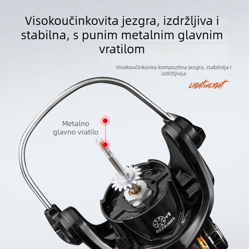 War Eagle Elf Spinning Kolut, Metalna Plitka Špulna, Mikro Mamac, Elf Crno-Zlatna