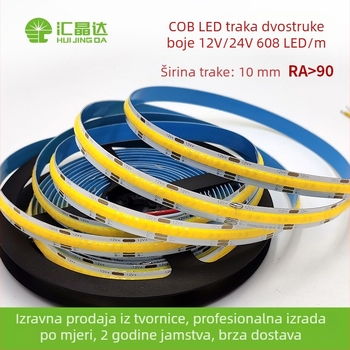 COB LED trak s dvostrukom temperaturom boje, samoljepljiv, niskonaponski 12V/24V fleksibilno linearno osvjetljenje za stropne ormariće