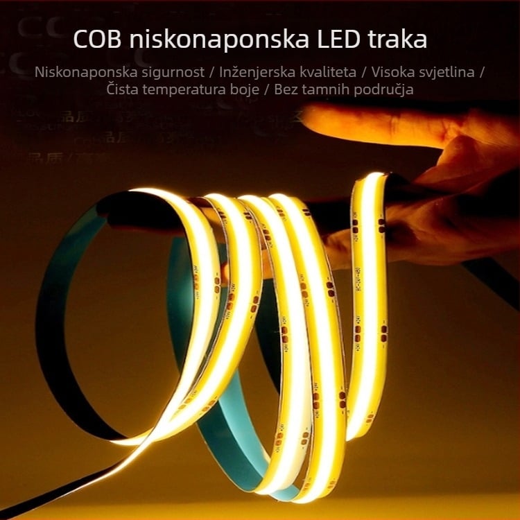 COB LED trak s dvostrukom temperaturom boje, samoljepljiv, niskonaponski 12V/24V fleksibilno linearno osvjetljenje za stropne ormariće