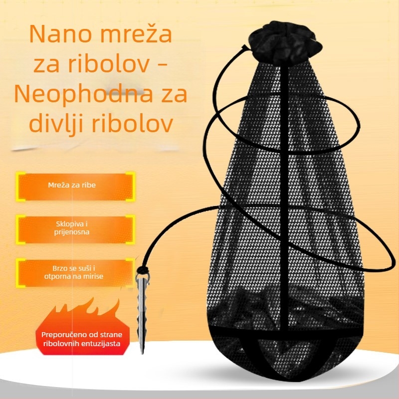 Prijenosna sklopiva mreža za ribe s malim mrežama – lagana i kompaktna