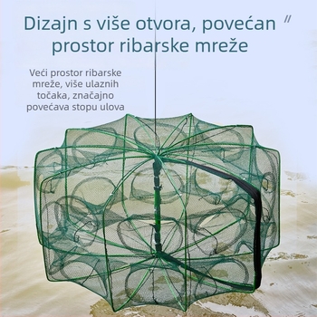 Kvadratna sklopiva najlonska mreža za ribolov – za škampi, ribu, jastoga i rakove – mreža za bacanje ručno